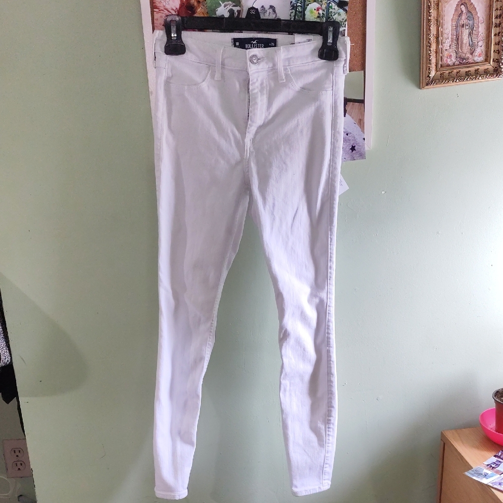 Hollister White High-Rise Skinny Jeans